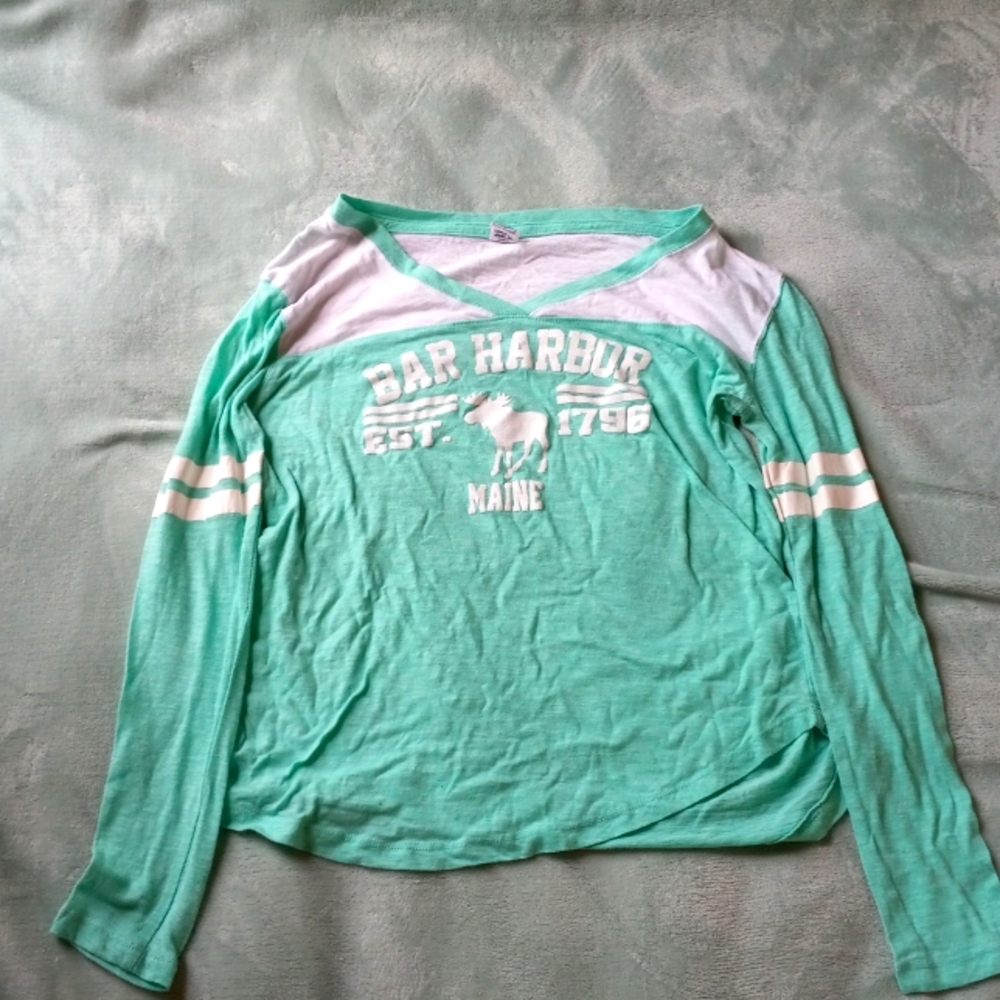 Teal, long sleeved shirt